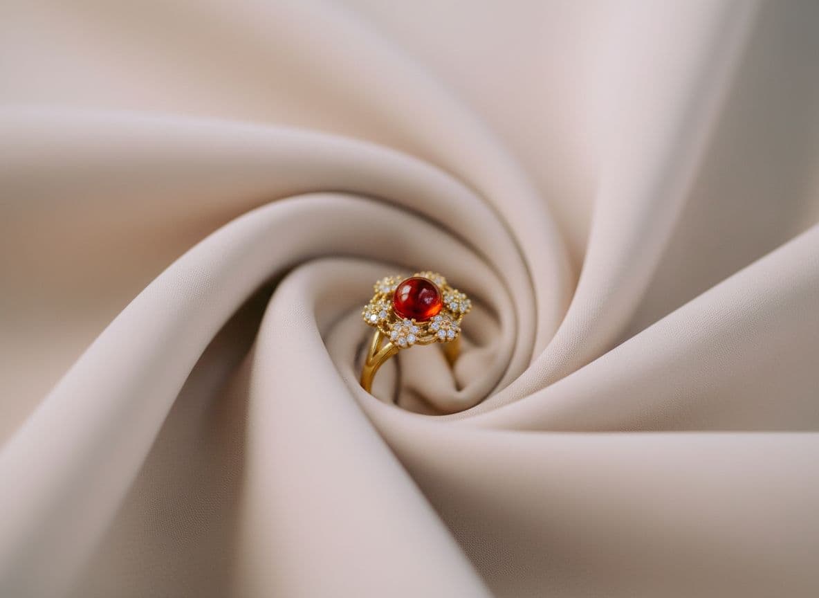 خاتم بهالة من كهرمان البلطيق